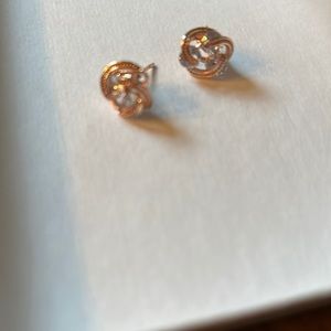 Cubic zirconia/rose gold earrings-davids bridal